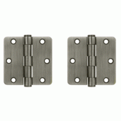 3 1/2 Inch x 3 1/2 Inch Heavy Duty Steel Hinge (Antique Nickel Finish) DELTANA