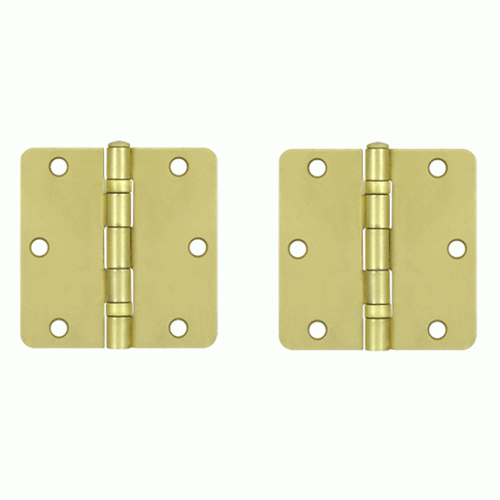 3 1/2 Inch x 3 1/2 Inch Ball Bearing Steel Hinge (Brushed Brass Finish) DELTANA