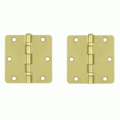 3 1/2 Inch x 3 1/2 Inch Ball Bearing Steel Hinge (Brushed Brass Finish) DELTANA