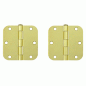 DELTANA 3 1/2 Inch x 3 1/2 Inch Steel Hinge (Brushed Brass Finish)