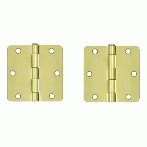 DELTANA 3 1/2 Inch x 3 1/2 Inch Steel Hinge (Brushed Brass Finish)