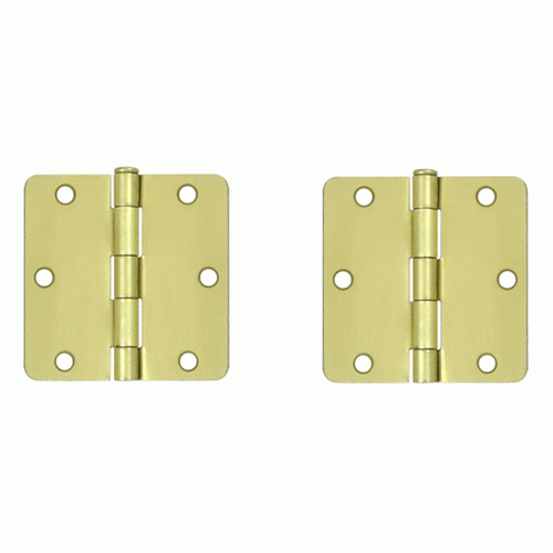 DELTANA 3 1/2 Inch x 3 1/2 Inch Steel Hinge (Brushed Brass Finish)