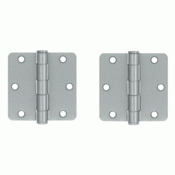 3 1/2 Inch x 3 1/2 Inch Heavy Duty Steel Hinge (Brushed Chrome Finish) DELTANA