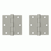 3 1/2 Inch x 3 1/2 Inch Heavy Duty Steel Hinge (Brushed Nickel Finish) DELTANA