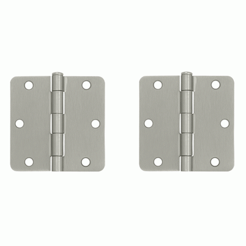 DELTANA 3 1/2 Inch x 3 1/2 Inch Steel Hinge (Brushed Nickel Finish)