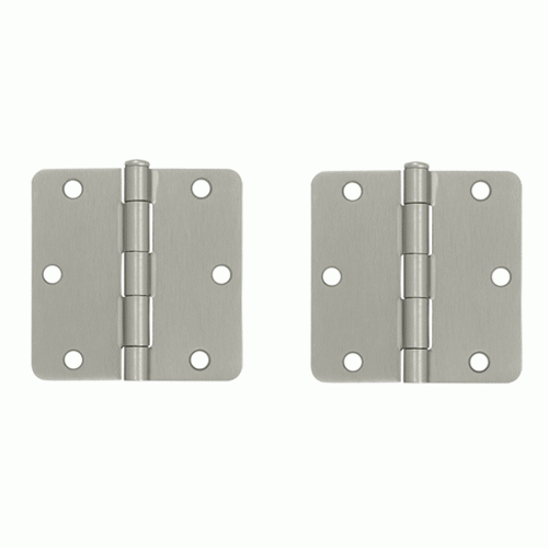 DELTANA 3 1/2 Inch x 3 1/2 Inch Steel Hinge (Brushed Nickel Finish)