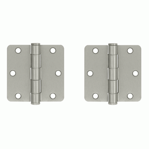 DELTANA 3 1/2 Inch x 3 1/2 Inch Heavy Duty Steel Hinge (Brushed Nickel Finish)