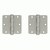 DELTANA 3 1/2 Inch x 3 1/2 Inch Heavy Duty Steel Hinge (Brushed Nickel Finish)