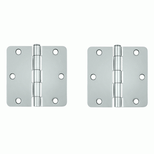 3 1/2 Inch x 3 1/2 Inch Steel Hinge (Chrome Finish) DELTANA