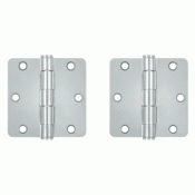 3 1/2 Inch x 3 1/2 Inch Heavy Duty Steel Hinge (Chrome Finish) DELTANA