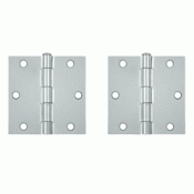 3 1/2 Inch x 3 1/2 Inch Steel Hinge (Chrome Finish) DELTANA