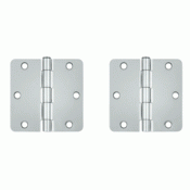 DELTANA 3 1/2 Inch x 3 1/2 Inch Steel Hinge (Chrome Finish)