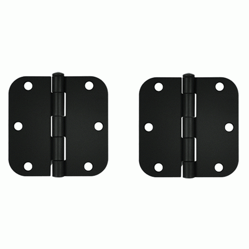 3 1/2 Inch x 3 1/2 Inch Steel Hinge (Paint Black Finish) DELTANA