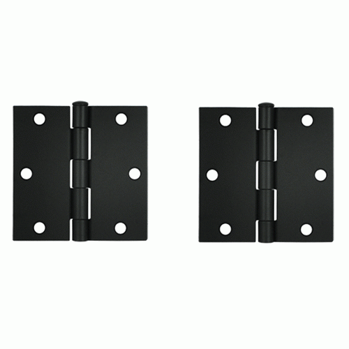 DELTANA 3 1/2 Inch x 3 1/2 Inch Steel Hinge (Paint Black Finish)