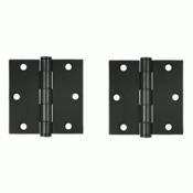 3 1/2 Inch x 3 1/2 Inch Heavy Duty Steel Hinge (Paint Black Finish) DELTANA