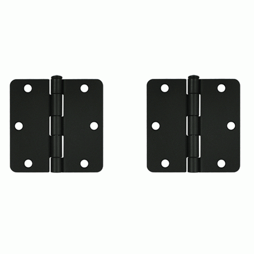 3 1/2 Inch x 3 1/2 Inch Steel Hinge (Paint Black Finish) DELTANA