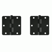 3 1/2 Inch x 3 1/2 Inch Steel Hinge (Paint Black Finish) DELTANA