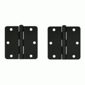 3 1/2 Inch x 3 1/2 Inch Steel Hinge (Paint Black Finish) DELTANA