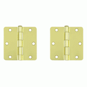 3 1/2 Inch x 3 1/2 Inch Steel Hinge (Polished Brass Finish) DELTANA