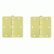 3 1/2 Inch x 3 1/2 Inch Steel Hinge (Polished Brass Finish) DELTANA