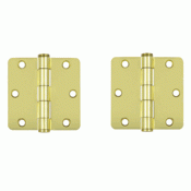 DELTANA 3 1/2 Inch x 3 1/2 Inch Heavy Duty Steel Hinge (Polished Brass Finish)