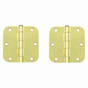 3 1/2 Inch x 3 1/2 Inch Steel Hinge (Polished Brass Finish) DELTANA