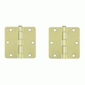 3 1/2 Inch x 3 1/2 Inch Steel Hinge (Polished/Brushed Brass Finish) DELTANA