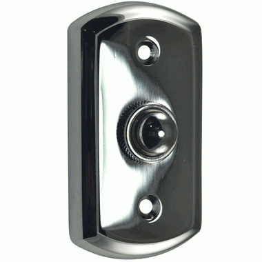 3 1/8 Inch Solid Brass Traditional Doorbell Button (Polished Chrome Finish) COPPER MOUNTAIN HARDWARE