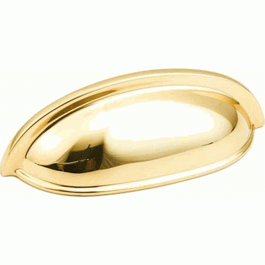 SCHAUB 3 3/4 Inch (3 Inch c-c) Traditional Designs Cup Pull (Polished Brass Finish)