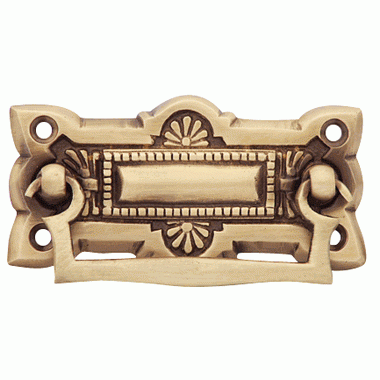 COPPER MOUNTAIN HARDWARE 3 3/4 Inch Art Deco Solid Brass Drawer Pull (Antique Brass Finish)