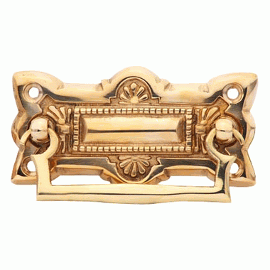 COPPER MOUNTAIN HARDWARE 3 3/4 Inch Art Deco Solid Brass Drawer Pull (Polished Brass Finish)