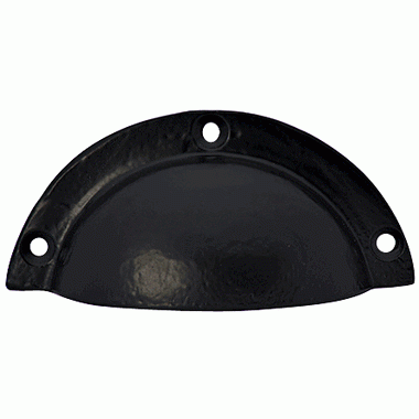 COPPER MOUNTAIN HARDWARE 3 3/4 Inch Solid Iron Traditional Cup Pull (Matte Black Finish)