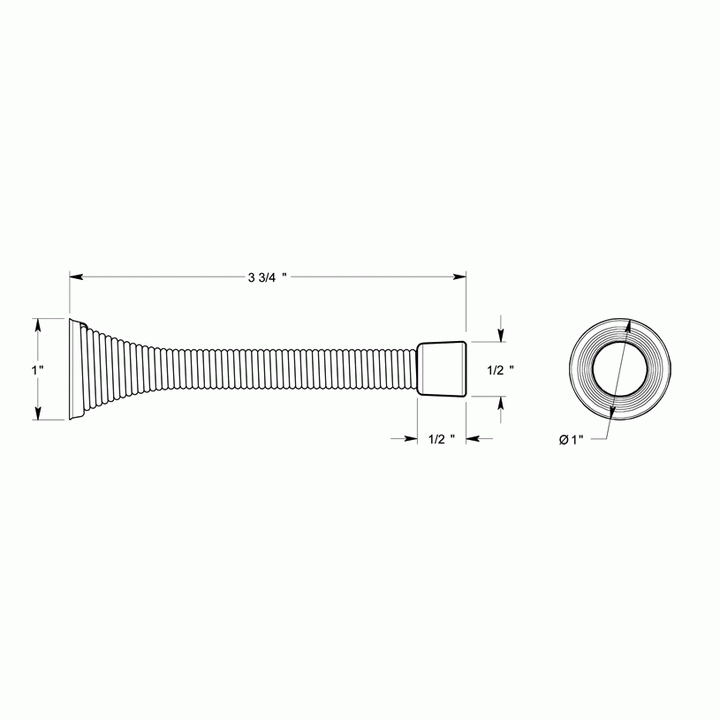 3 3/4 Inch Solid Steel Baseboard Door Bumper (Antique Nickel Finish) DELTANA