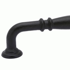 EMTEK 3 5/8 Inch (3 Inch c-c) Tuscany Bronze Ribbed Pull (Matte Black Finish)