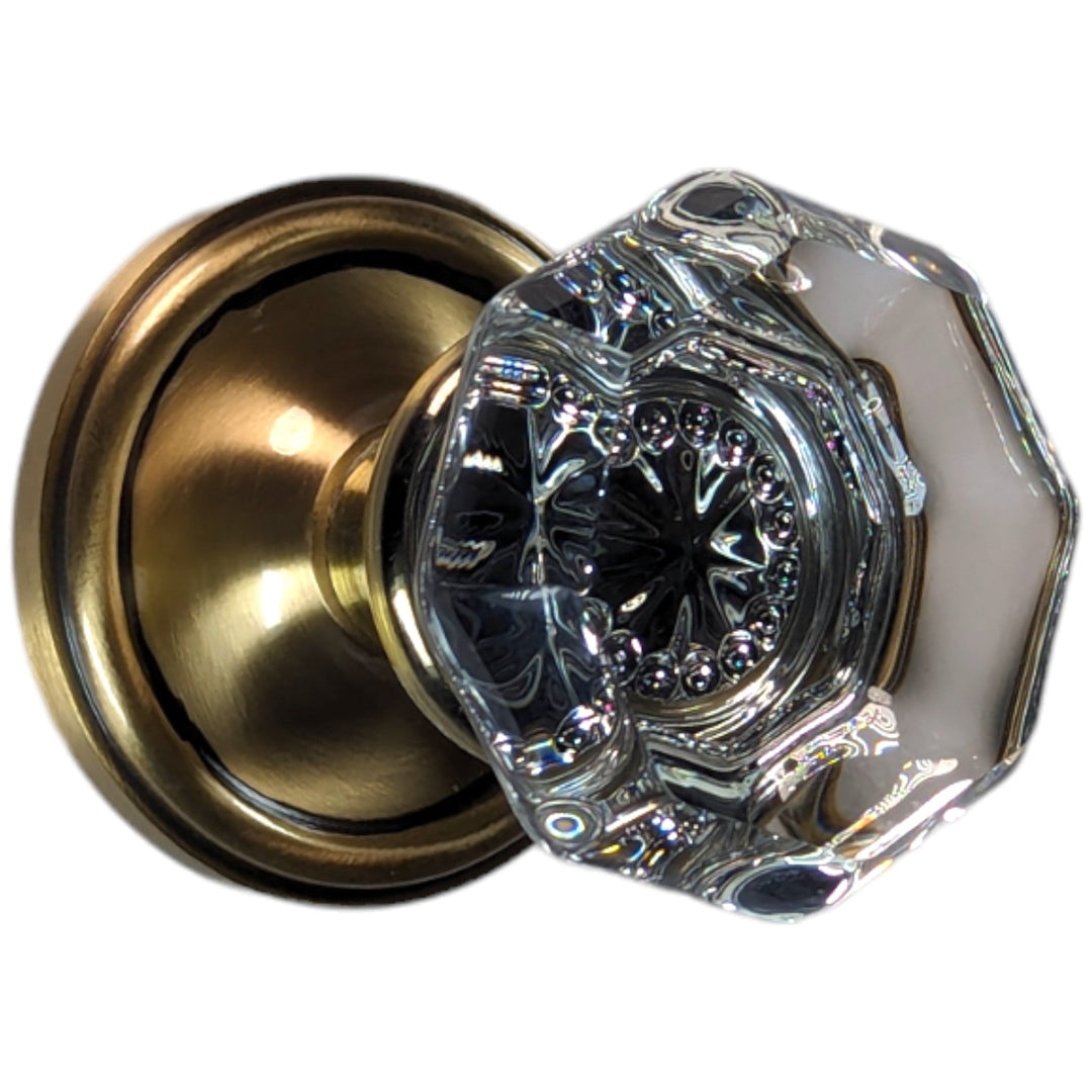 Traditional Rosette Door Set with Octagon Crystal Door Knobs (Several Finishes Available) COPPER MOUNTAIN HARDWARE