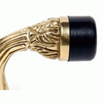 COPPER MOUNTAIN HARDWARE 3 Inch Solid Brass Ornate Floor Mounted Bumper Door Stop (Polished Brass Finish)