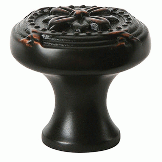 EMTEK Emtek 1 3/4 Inch Solid Brass Ribbon & Reed Cabinet Knob (Oil Rubbed Bronze Finish)