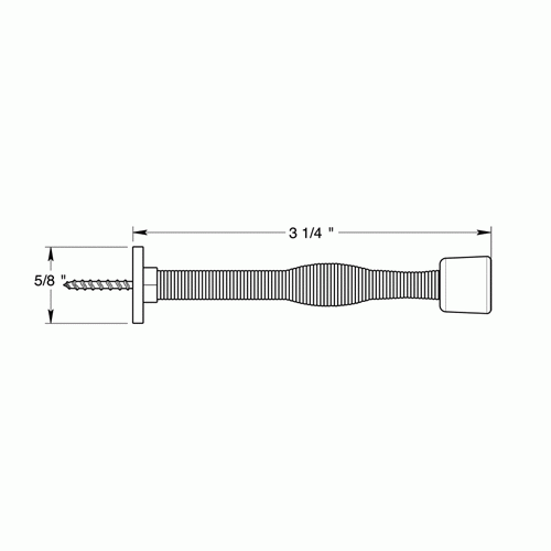 DELTANA 3 Inch Solid Steel Baseboard Door Bumper (Antique Brass Finish)