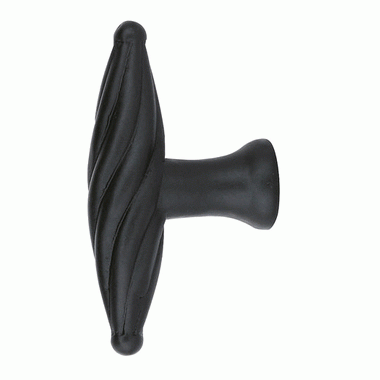 EMTEK 3 Inch Tuscany Bronze Twist Finger Knob (Flat Black)