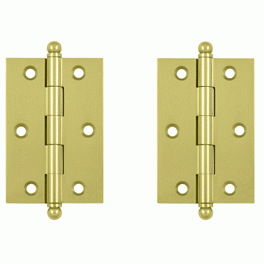 DELTANA 3 Inch x 2 Inch Solid Brass Cabinet Hinges (Polished Brass Finish)