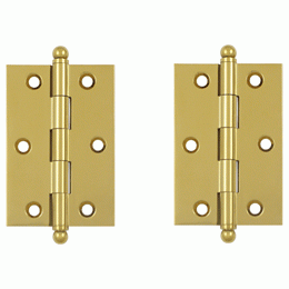 DELTANA 3 Inch x 2 Inch Solid Brass Cabinet Hinges (Polished Brass Finish)