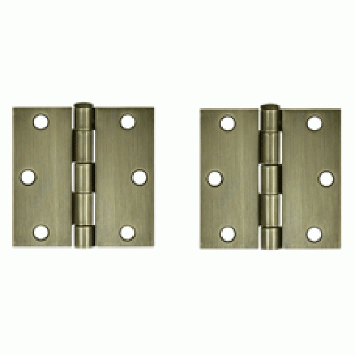 3 Inch x 3 Inch Steel Hinge (Antique Brass Finish) DELTANA