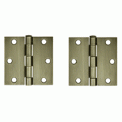 3 Inch x 3 Inch Steel Hinge (Antique Brass Finish) DELTANA