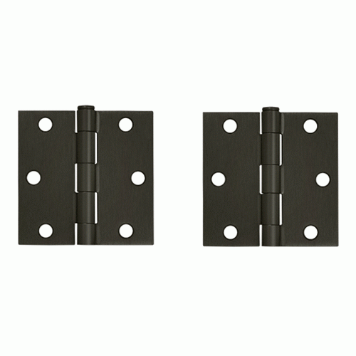 DELTANA 3 Inch x 3 Inch Steel Hinge (Oil Rubbed Bronze Finish)