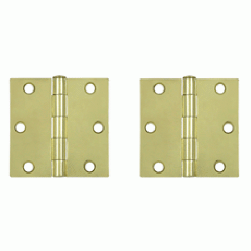 DELTANA 3 Inch x 3 Inch Steel Hinge (Polished Brass Finish)