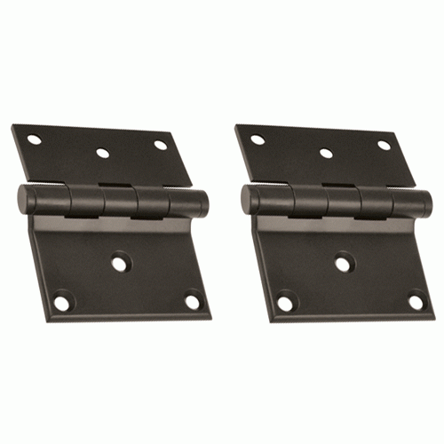 DELTANA 3 x 3 1/2 Inch Solid Brass Half Surface Hinge Oil Rubbed Bronze Finish