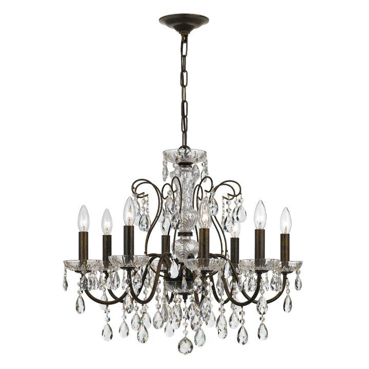 Butler 8 Light Swarovski Strass Crystal English Bronze Chandelier Crystorama