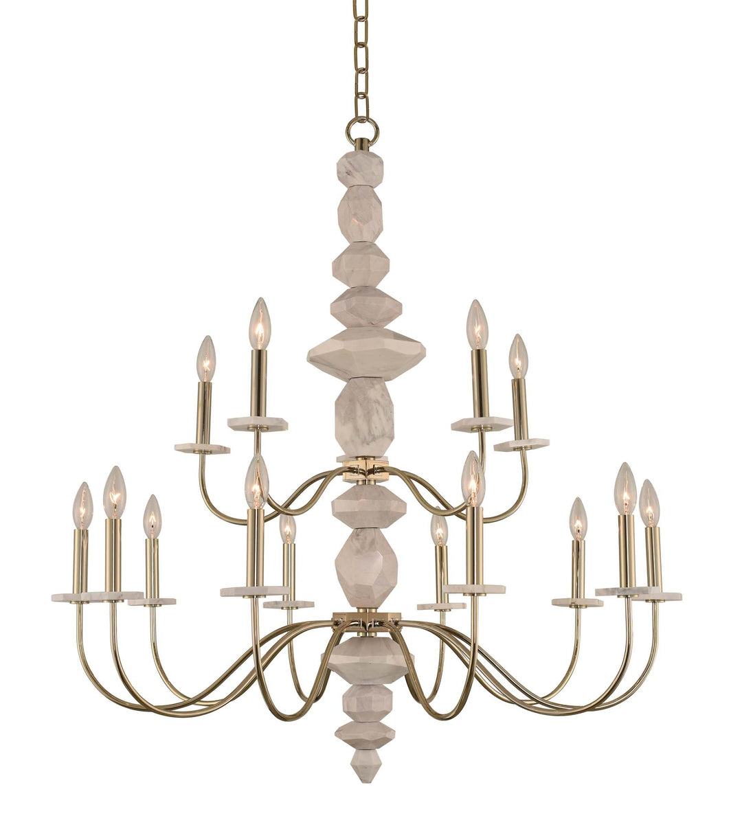 Carrara (10+5) Light 2 Tier Chandelier Kalco