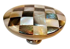 2 Inch Authentic Mother of Pearl & Abalone Oversized Cabinet & Furniture Knob (Polished Chrome Finish) COPPER MOUNTAIN HARDWARE