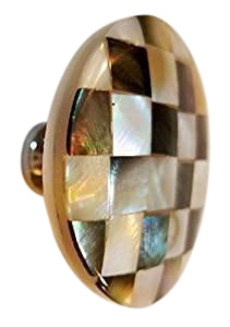 2 Inch Authentic Mother of Pearl & Abalone Oversized Cabinet & Furniture Knob (Polished Chrome Finish) COPPER MOUNTAIN HARDWARE